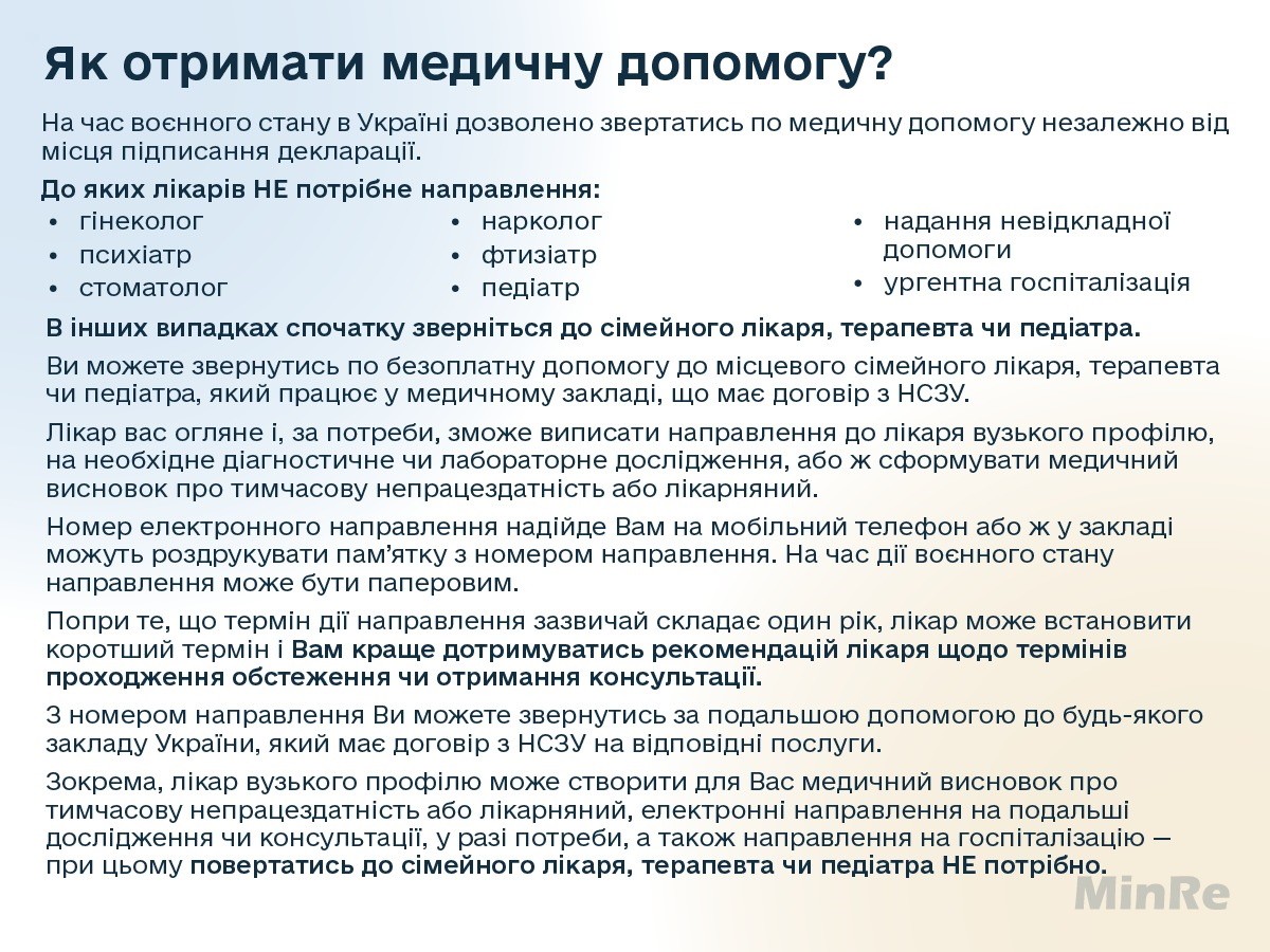 Потребуєте ліки для лікування? Як отримати медичну допомогу?